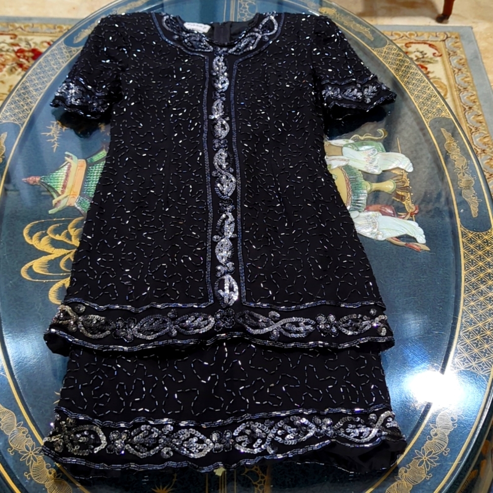 Black sequence party dress